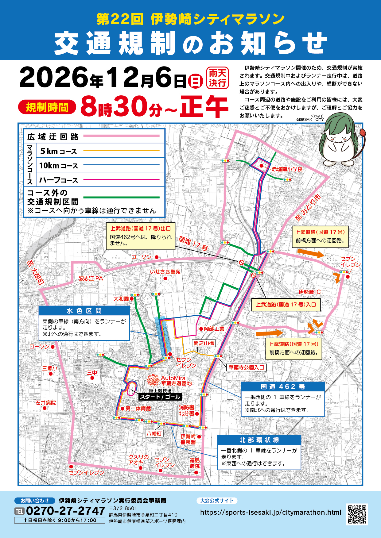 第20回伊勢崎シティマラソン交通規制のお知らせ